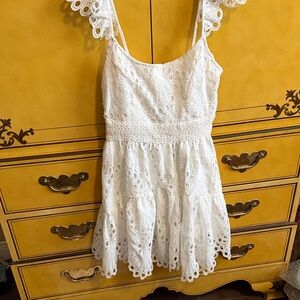 Ramy Brook White Eyelet Lace Dress